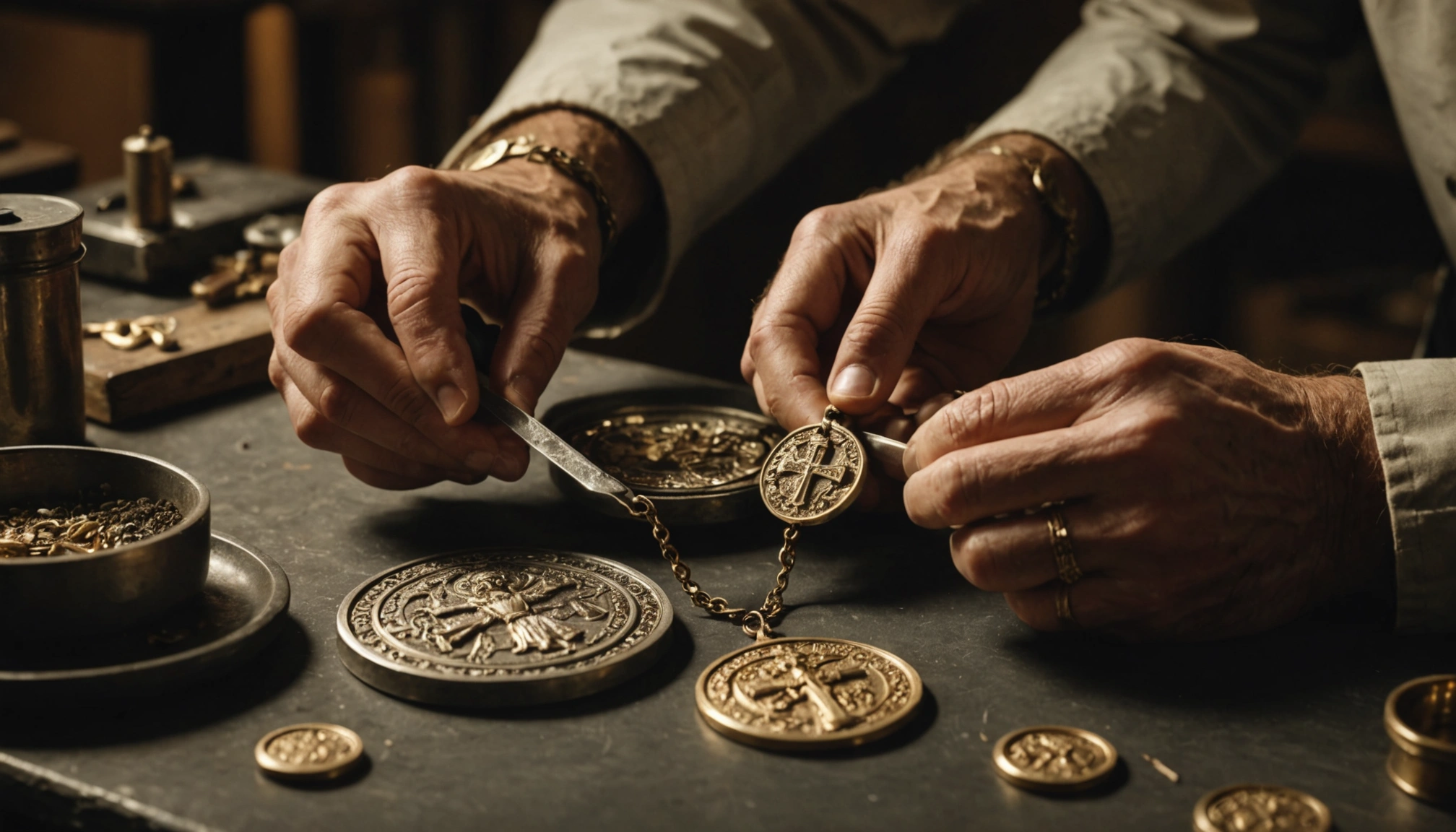 Une médaille précieuse : symbole de foi et de protection pour le baptême